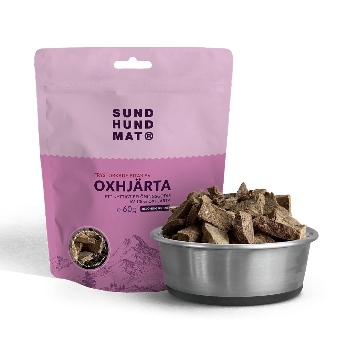 Sund Hundmat Frystorkat Oxhjärta 60g